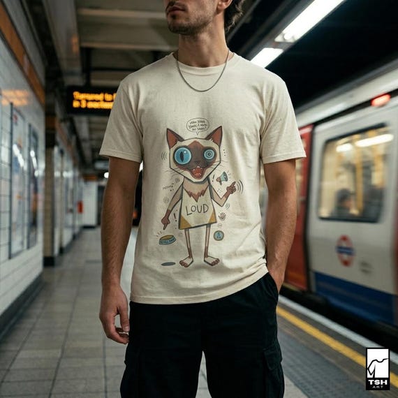 Loud Siamese Cat T-Shirt | Funny Talkative Cat Graphic Tee, 3 AM Meow Unisex Shirt, Cat Lover Mom Gift