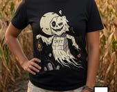 Unisex Ghost T-Shirt | Vintage Halloween Print | Spooky Graveyard Graphic Tee | Retro Ghost T-Shirt