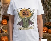Jack O Lantern Scarecrow Shirt | Spooky Pumpkin Tee | Funny Halloween Graphic Tee | Tis The Season Shirt | Retro Fall Tee | Unisex Gift