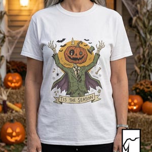 Jack O Lantern Scarecrow Shirt | Spooky Pumpkin Tee | Funny Halloween Graphic Tee | Tis The Season Shirt | Retro Fall Tee | Unisex Gift