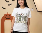 Halloween Love Shirt | Monster Hands T Shirt | Spooky Skeleton Hand Tee | Zombie Mummy Graphic Tee | Cute Creepy Fall Tee | Unisex Gift
