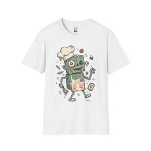Koszulka Zombie Chef | Koszulka z grafiką Horror Cooking, odzież dla smakoszy na Halloween White