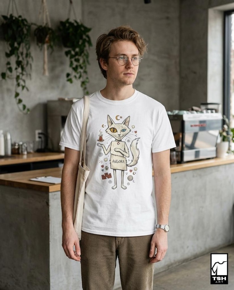 Turkish Angora Cat T-Shirt | Ankara Cat Graphic Tee, Cute Turkey Culture Unisex Shirt, Cat Lover Turkish Gift