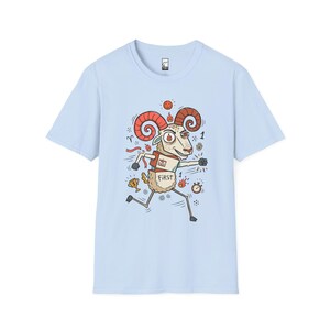 Aries Ram Graphic Tee | Funny Zodiac Astrology Unisex Shirt Light Blue