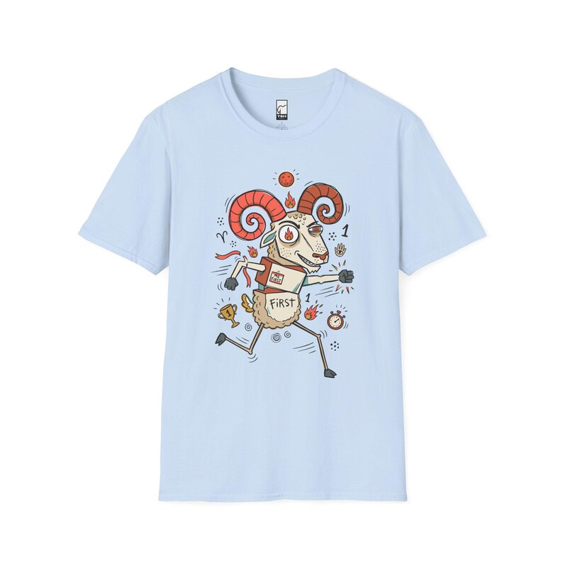 Aries Ram Graphic Tee | Funny Zodiac Astrology Unisex Shirt Light Blue