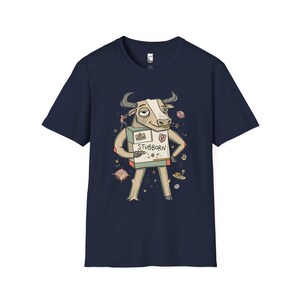 Maglietta Toro / Maglietta con grafica del Toro testardo dello zodiaco, maglietta unisex per gli amanti dell'astrologia Navy