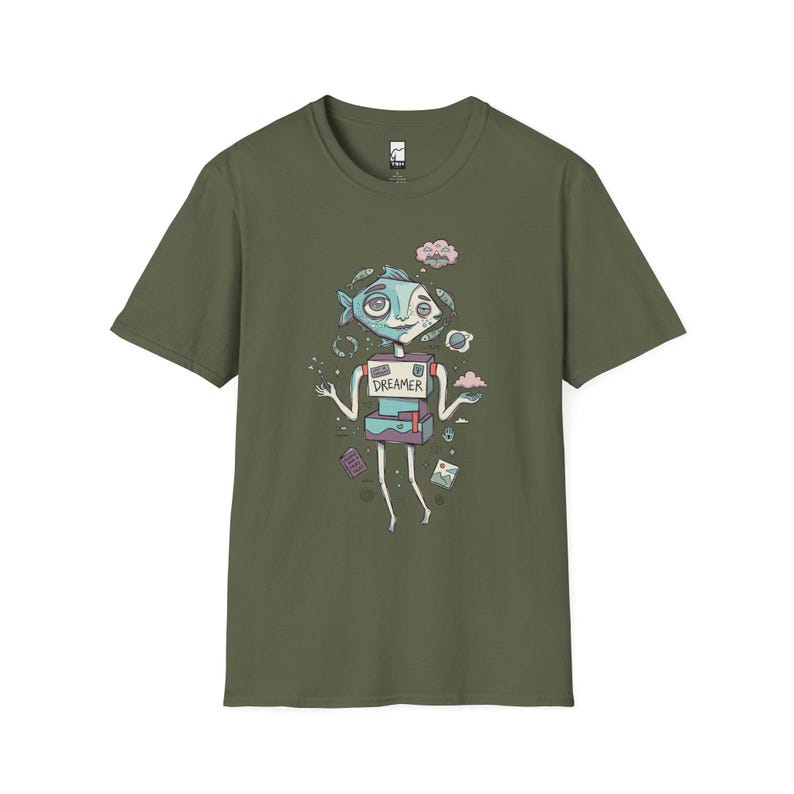 Camiseta de Piscis / Camiseta gráfica del zodíaco Soñador, Camiseta unisex de astrología, Regalo de cumpleaños Military Green