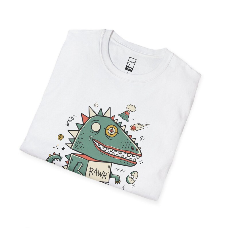 Funny RAWR T-Rex Shirt | Retro Dinosaur Graphic Tee, Kids Unisex Apparel image 15