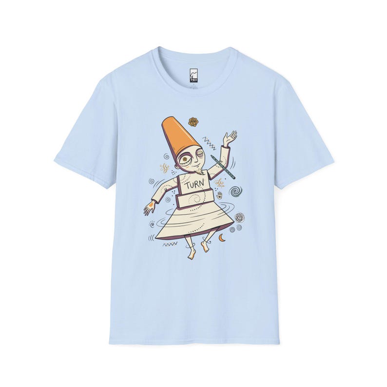 Istanbul Semazen T-Shirt | Sufi Whirling Dervish Graphic Tee, Turkish Culture Unisex Shirt, Istanbul Gift Light Blue