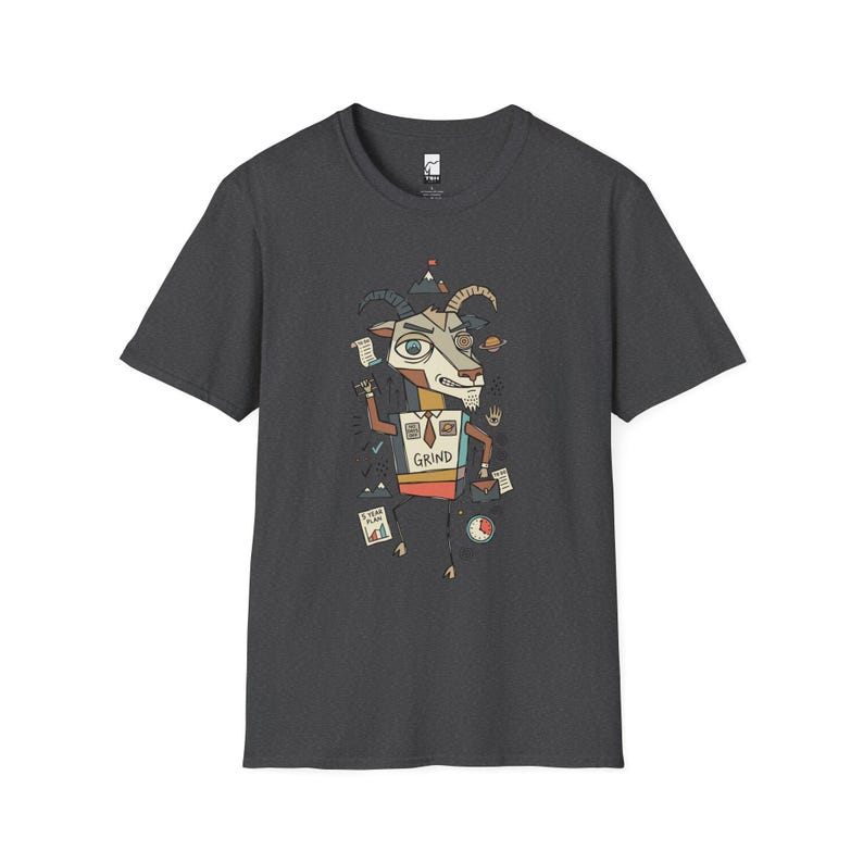 Capricorn T-Shirt | Funny Zodiac Graphic Tee, Grind Hustle Astrology Unisex Shirt, Capricorn Birthday Gift Dark Heather