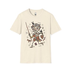 Don Quixote Graphic Tee | Funny Spanish Knight Illustration, Unisex Culture Shirt Natural