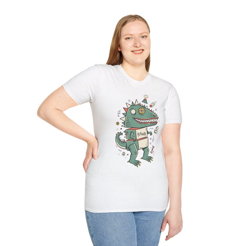 Funny RAWR T-Rex Shirt | Retro Dinosaur Graphic Tee, Kids Unisex Apparel image 16