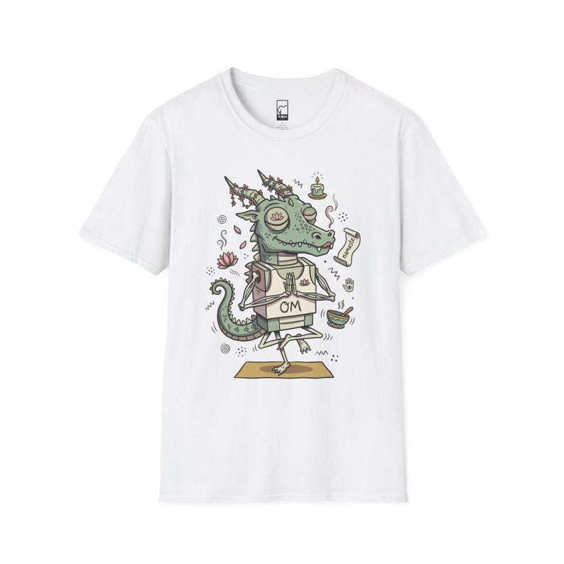 T-shirt yogadraak | Grappig T-shirt OM Namaste, zen-meditatie, uniseks shirt White
