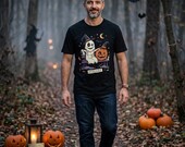 Cute Ghost Pumpkin Shirt | Witch Hat Halloween T Shirt | Spooky Season Graphic Tee | Best Friends Fall Tee | Retro Spooky Tee | Unisex Gift