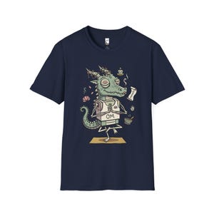 T-shirt yogadraak | Grappig T-shirt OM Namaste, zen-meditatie, uniseks shirt Navy
