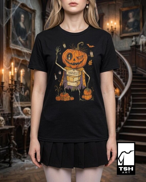 Unisex Pumpkin T-Shirt | Jack O Lantern Print | Fall Harvest Graphic Tee | Spooky Pumpkin T-Shirt