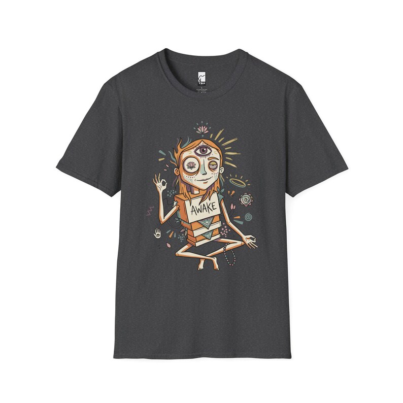 Psychedelic Third Eye T-Shirt | Spiritual Meditation Graphic Tee Dark Heather