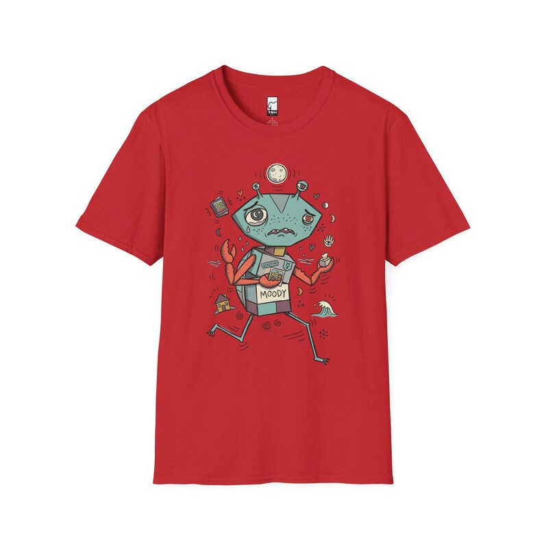 Cancer Crab T-Shirt | Moody Sensitive Astrology Graphic Tee Red