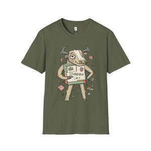 Maglietta Toro / Maglietta con grafica del Toro testardo dello zodiaco, maglietta unisex per gli amanti dell'astrologia Military Green