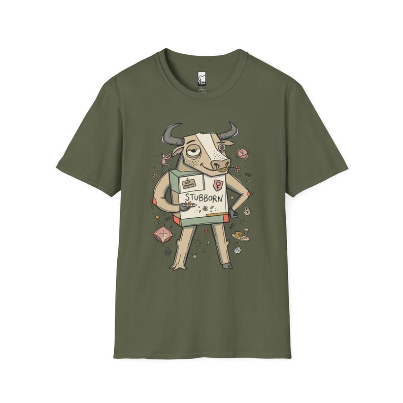 Maglietta Toro / Maglietta con grafica del Toro testardo dello zodiaco, maglietta unisex per gli amanti dell'astrologia Military Green