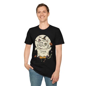 Halloween Cat Ghost Shirt | Funny Witch Cat Tee | Spooky Season Graphic T Shirt | Trick or Treat Costume Top | Cat Mom Gift | Fall Tee image 19