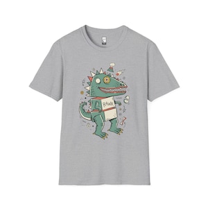 Funny RAWR T-Rex Shirt | Retro Dinosaur Graphic Tee, Kids Unisex Apparel Sport Grey