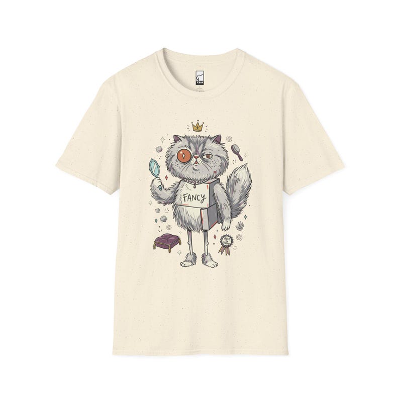 Persian Cat T-Shirt | Bougie Feline Graphic Tee, Cat Royalty Unisex Shirt Natural