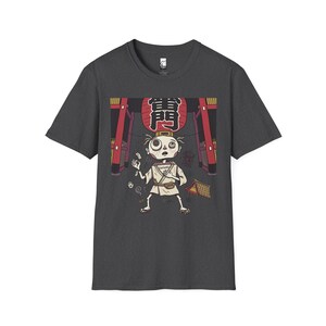 Tokyo Graphic Tee | Quirky Japanese Lantern Character Unisex Shirt Dark Heather
