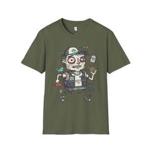 DevOps Engineer T-shirt | Rolig CI CD Deployment Graphic Tee, Sysadmin Coder T-shirt Military Green