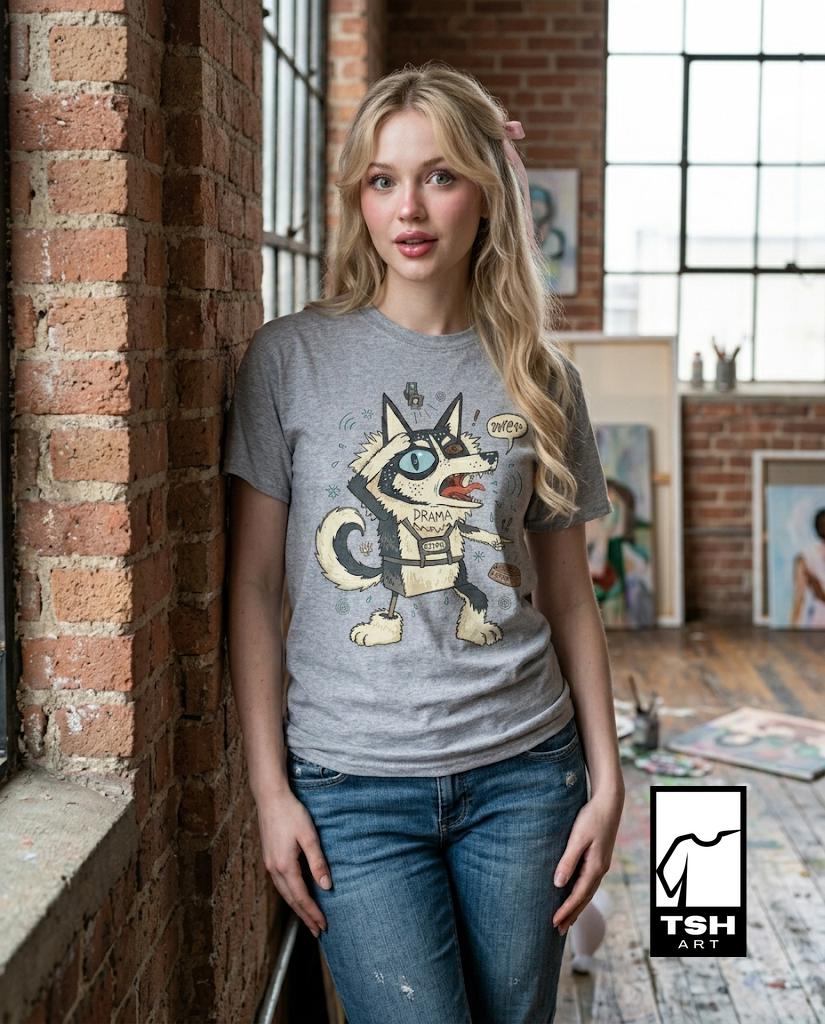 Husky Drama T-Shirt | Funny Dramatic Dog Graphic Tee, Talking Husky Dog Mom Unisex Shirt, Dog Lover Gift