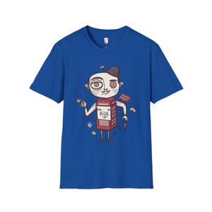 London T-Shirt | British Gentleman Phone Box Graphic Tee, Unisex Shirt Royal