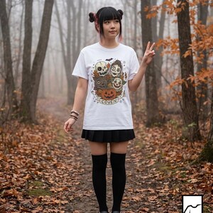 Vintage Halloween Shirt | Skull Werewolf T Shirt | Creepy Clown Witch Tee | Pumpkin Coven Graphic Tee | Retro Horror Tee | Unisex Gift