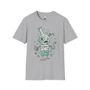 Koszulka Bubble Stoner | Zabawna koszulka z grafiką 420, koszulka unisex z psychodelicznym dymem, prezent dla miłośnika stonerów Sport Grey