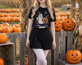 Cute Ghost Pumpkin Shirt | Witch Hat Halloween T Shirt | Spooky Season Graphic Tee | Best Friends Fall Tee | Retro Spooky Tee | Unisex Gift