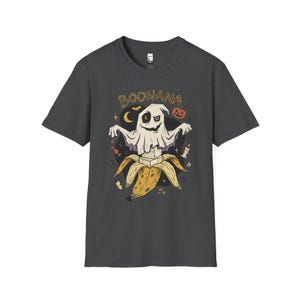 Funny Ghost Banana Shirt | Boonana Halloween T Shirt | Cute Spooky Pun Tee | Pumpkin Moon Graphic Tee | Vintage Halloween Tee | Unisex Gift Dark Heather
