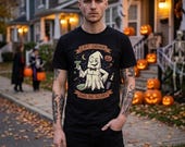 Eat Drink Ghost T-Shirt | Halloween Ghost Cocktail Tee