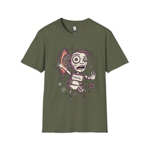 Psykedelisk T-shirt | DMT Portal Graphic Tee, Trippy Hyperspace Unisex-tröja, Helig geometri-present till honom Military Green