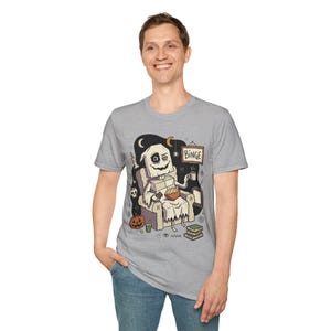 Cozy Halloween Ghost Shirt | Movie Night Graphic Tee | Spooky Season T Shirt | Autumn Binge Watching Tee | Vintage Cozy Tee | Unisex Gift image 19
