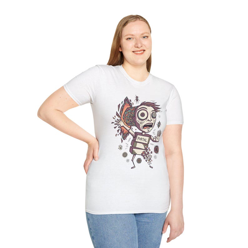 Psykedelisk T-shirt | DMT Portal Graphic Tee, Trippy Hyperspace Unisex-tröja, Helig geometri-present till honom bild 18