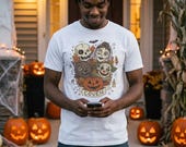 Vintage Halloween Shirt | Skull Werewolf T Shirt | Creepy Clown Witch Tee | Pumpkin Coven Graphic Tee | Retro Horror Tee | Unisex Gift