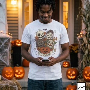 Vintage Halloween Shirt | Skull Werewolf T Shirt | Creepy Clown Witch Tee | Pumpkin Coven Graphic Tee | Retro Horror Tee | Unisex Gift