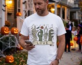 Halloween Love Shirt | Monster Hands T Shirt | Spooky Skeleton Hand Tee | Zombie Mummy Graphic Tee | Cute Creepy Fall Tee | Unisex Gift