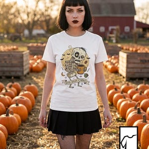 Dead Before Coffee Shirt | Skeleton Coffee T Shirt | Funny Coffee Lover Tee | Caffeine Skull Graphic Tee | Retro Coffee Tee | Unisex Gift