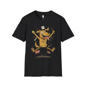 Happy Dog T-Shirt | Funny Good Boy Graphic Tee, Dog Lover Gift Black