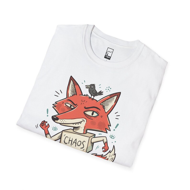 Chaos Fox T-Shirt | Mischievous Fox Illustration, Indie Lowbrow Art Tee image 15