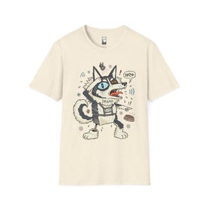 Husky Drama T-shirt | T-shirt grappige hond, uniseks shirt husky-moeder, cadeau Natural