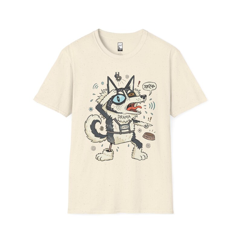 Husky Drama T-shirt | T-shirt grappige hond, uniseks shirt husky-moeder, cadeau Natural