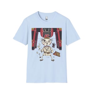 Tokyo Graphic Tee | Quirky Japanese Lantern Character Unisex Shirt Light Blue