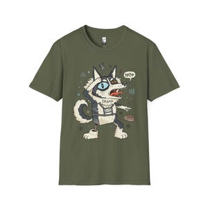 Husky Drama T-shirt | T-shirt grappige hond, uniseks shirt husky-moeder, cadeau Military Green