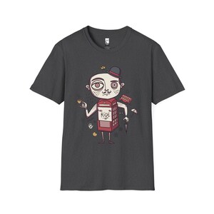 London T-Shirt | British Gentleman Phone Box Graphic Tee, Unisex Shirt Dark Heather